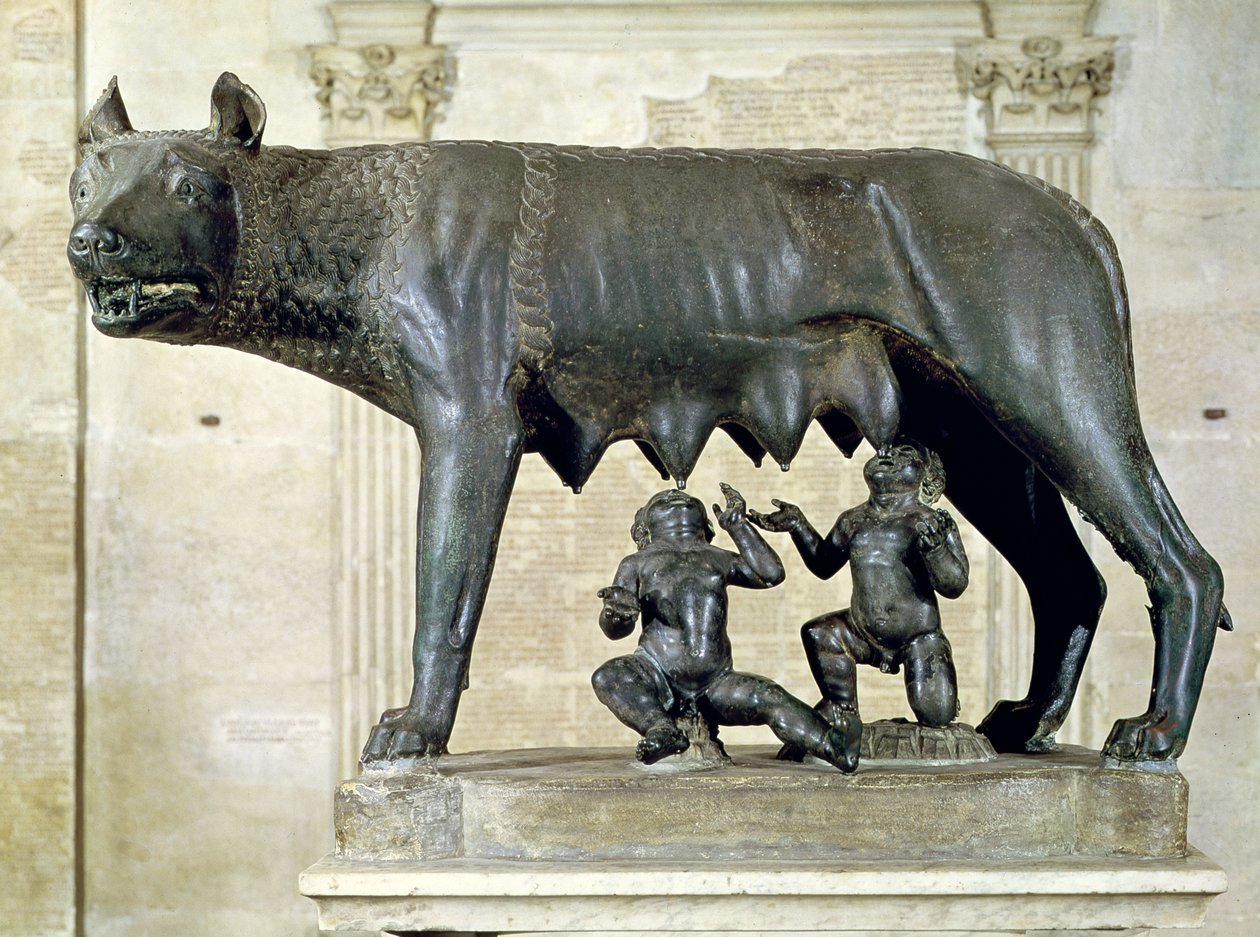 La loba capitolina con figuras de Rómulo y Remo por Antonio Pollaiuolo ...