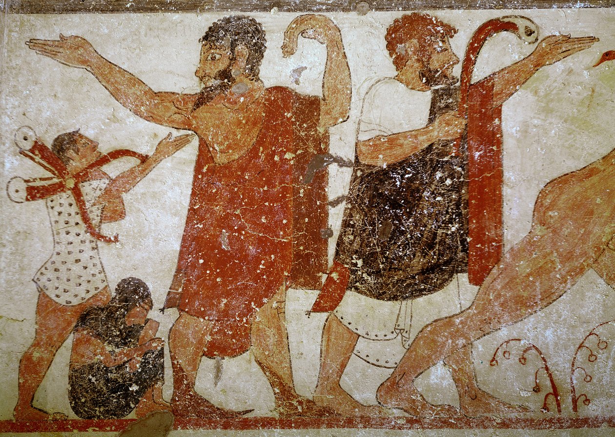 Dos hombres, de la Tumba de los Augures, c.530-520 a.C. de Etruscan