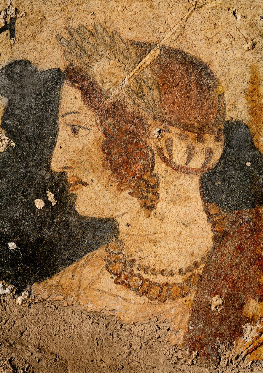 Cabeza de una Joven, Velia, de la Tumba de Orcus de Etruscan