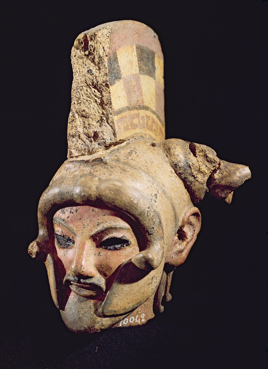 Cabeza de un guerrero con casco, de Satricum de Etruscan
