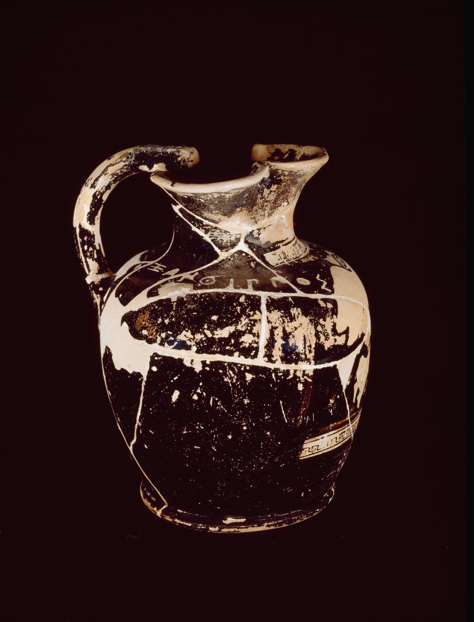 Oenochoe con inscripción xanthippos. De la tumba 709 de Valle Trebbia, siglo V a.C. de Etruscan