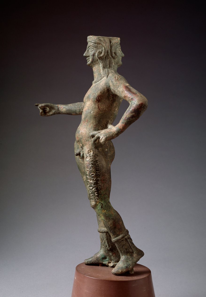 La divinidad del diseño Culsans. Escultura de bronce, siglo III a.C. de Etruscan Etruscan