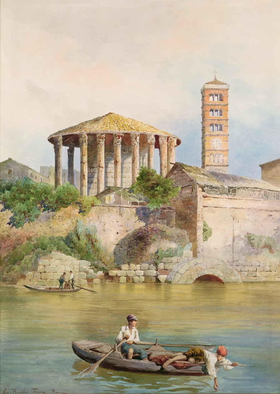 Vista del Sbocco della Cloaca Massima, Roma de Ettore Roesler Franz