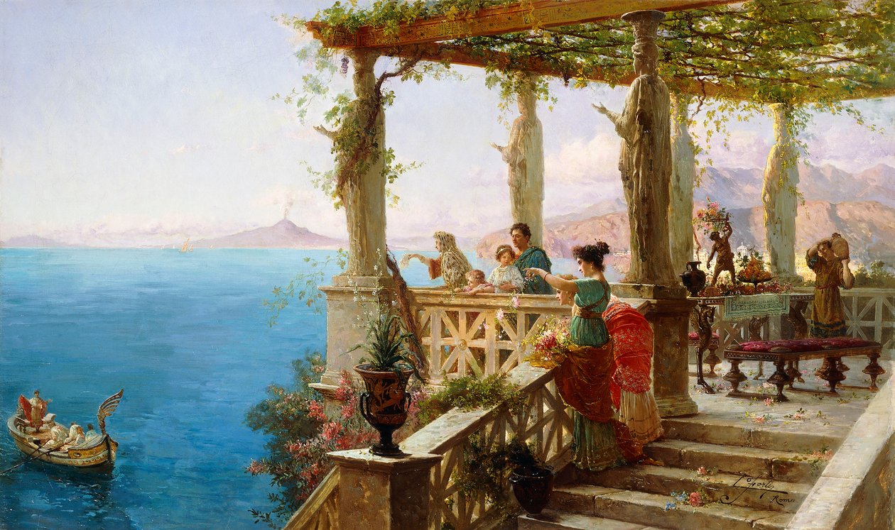 La salida del señor de la casa (óleo sobre lienzo) de Ettore Forti