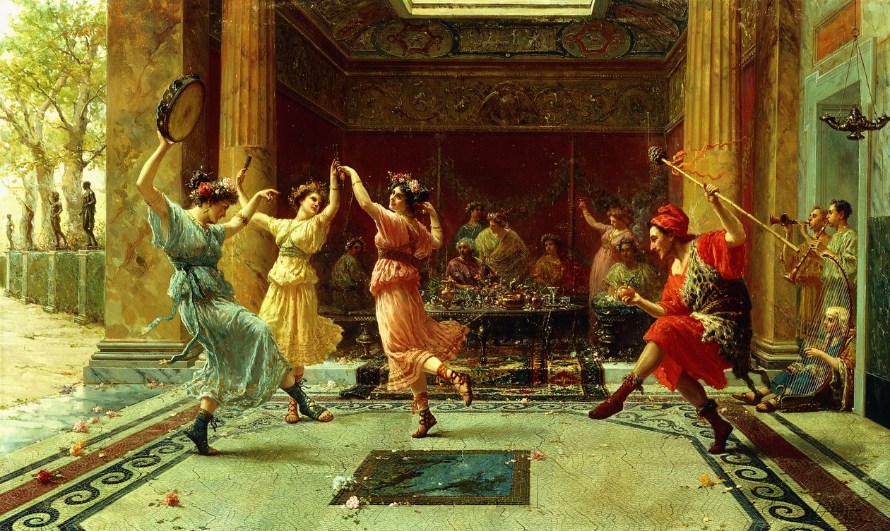 La danza romana (óleo sobre lienzo) de Ettore Forti