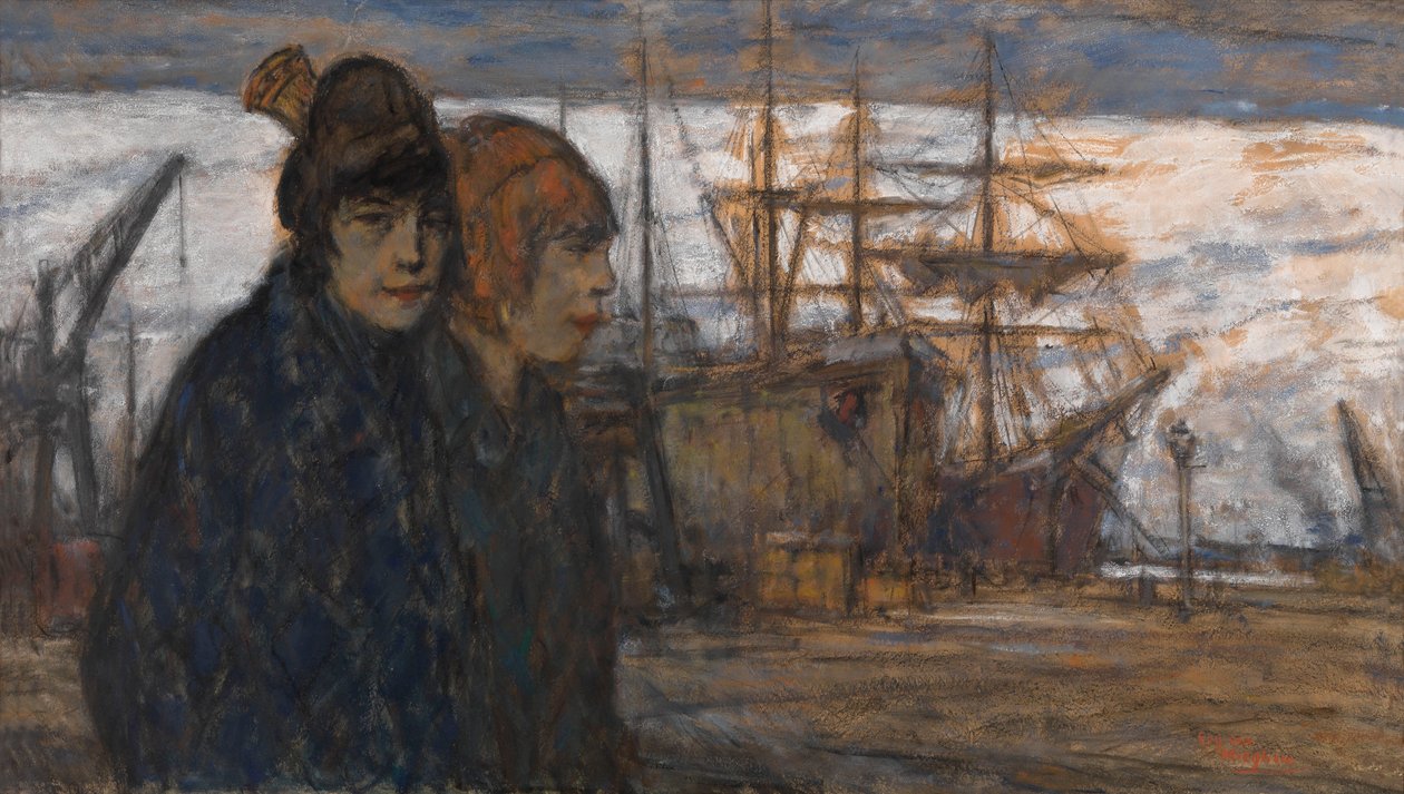 Mujeres en el puerto de Eugeen van Mieghem