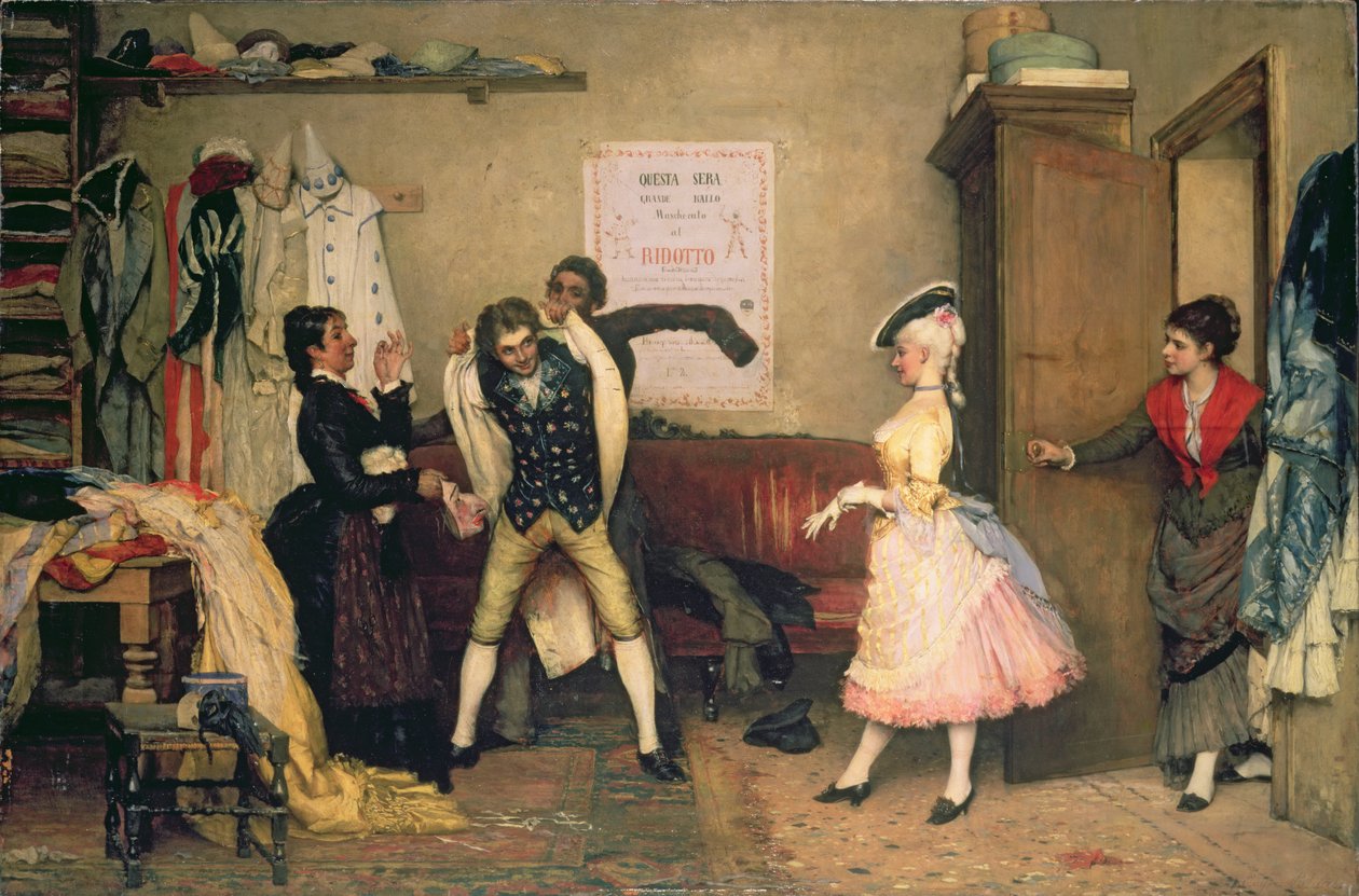 Vistiéndose para el baile de máscaras de Eugen von Blaas