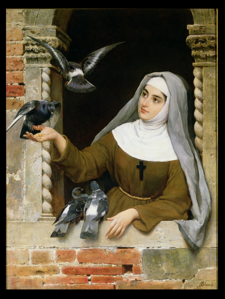 Alimentando a las Palomas, 1877 de Eugen von Blaas