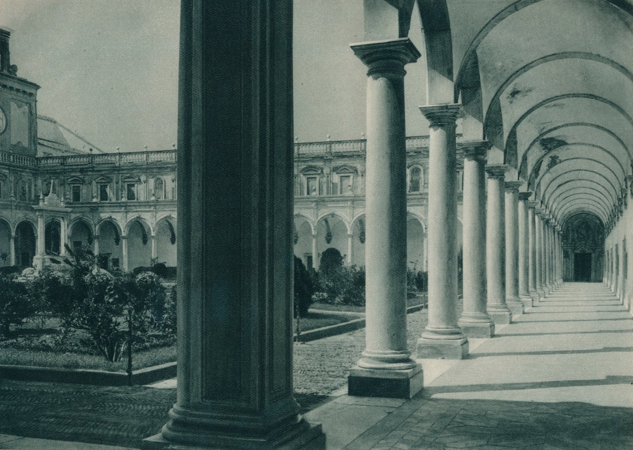 Claustros en el Monasterio de San Martino, cerca de Nápoles, Italia, 1927 de Eugen Poppel
