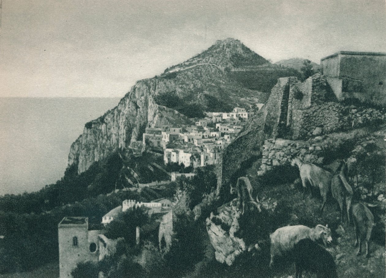 Vista del mar con Monte Solaro, Capri, Italia, 1927 de Eugen Poppel
