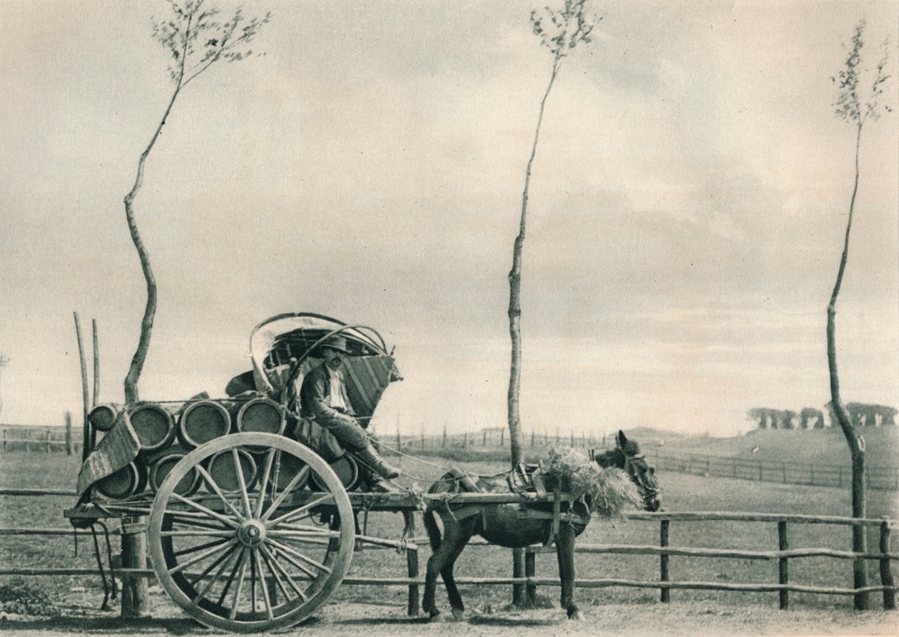 Portador de vino en la Campagna, Roma, Italia, 1927 de Eugen Poppel