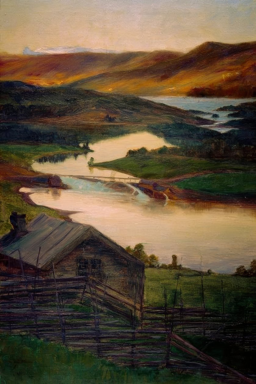 Desde Fossheim, Valdres, Boceto de Eugen Prinz von Schweden