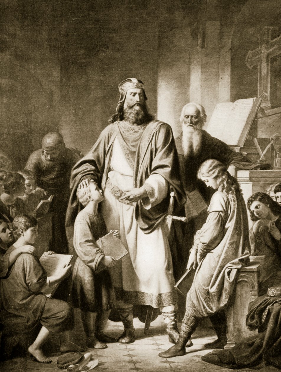 Carlomagno y sus eruditos, ilustración de 