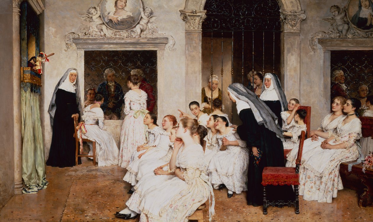 Escena de convento en Venecia de Eugen von Blaas
