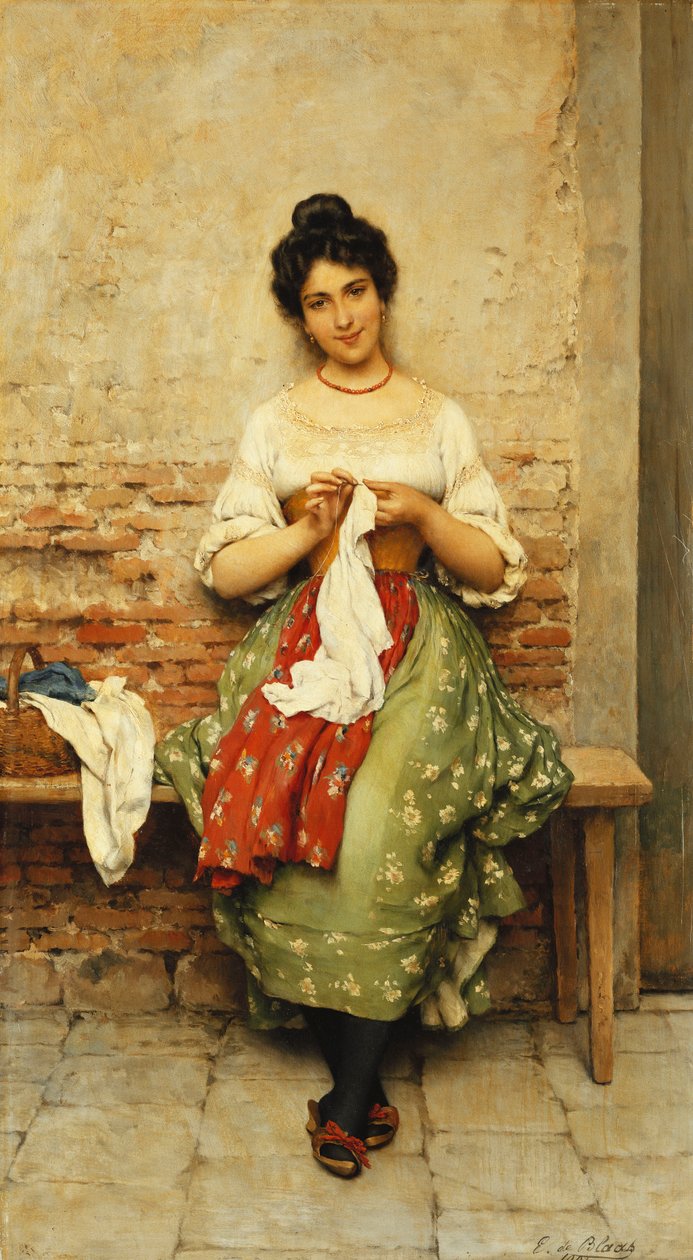 La costurera, 1901 de Eugen von Blaas