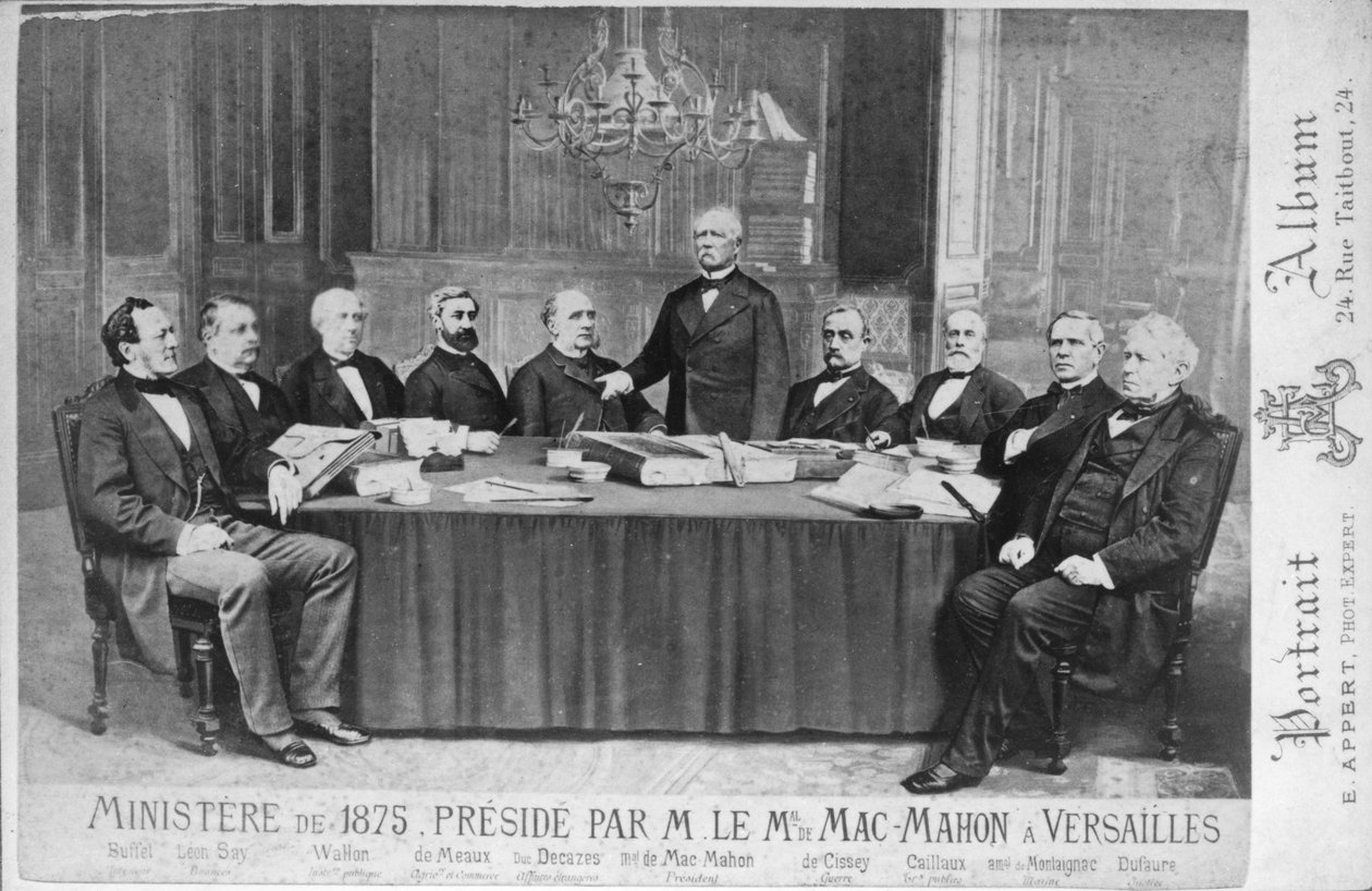 El Ministerio de 1875 presidido por el Mariscal Edme Patrice Maurice Mac-Mahon en Versalles, 1875 de Eugene Appert
