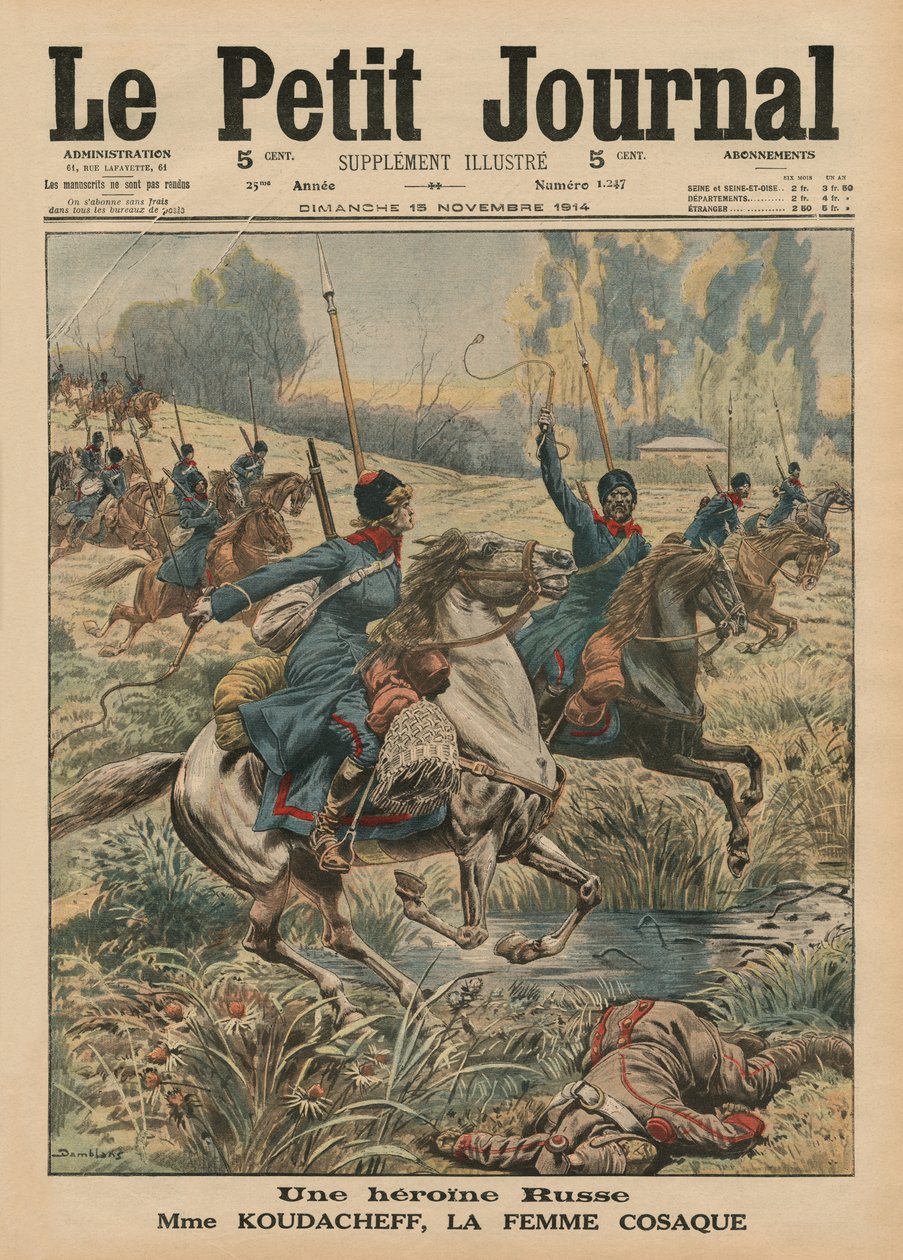 Una heroína rusa, madame Koudacheff, una mujer cosaca, portada de 