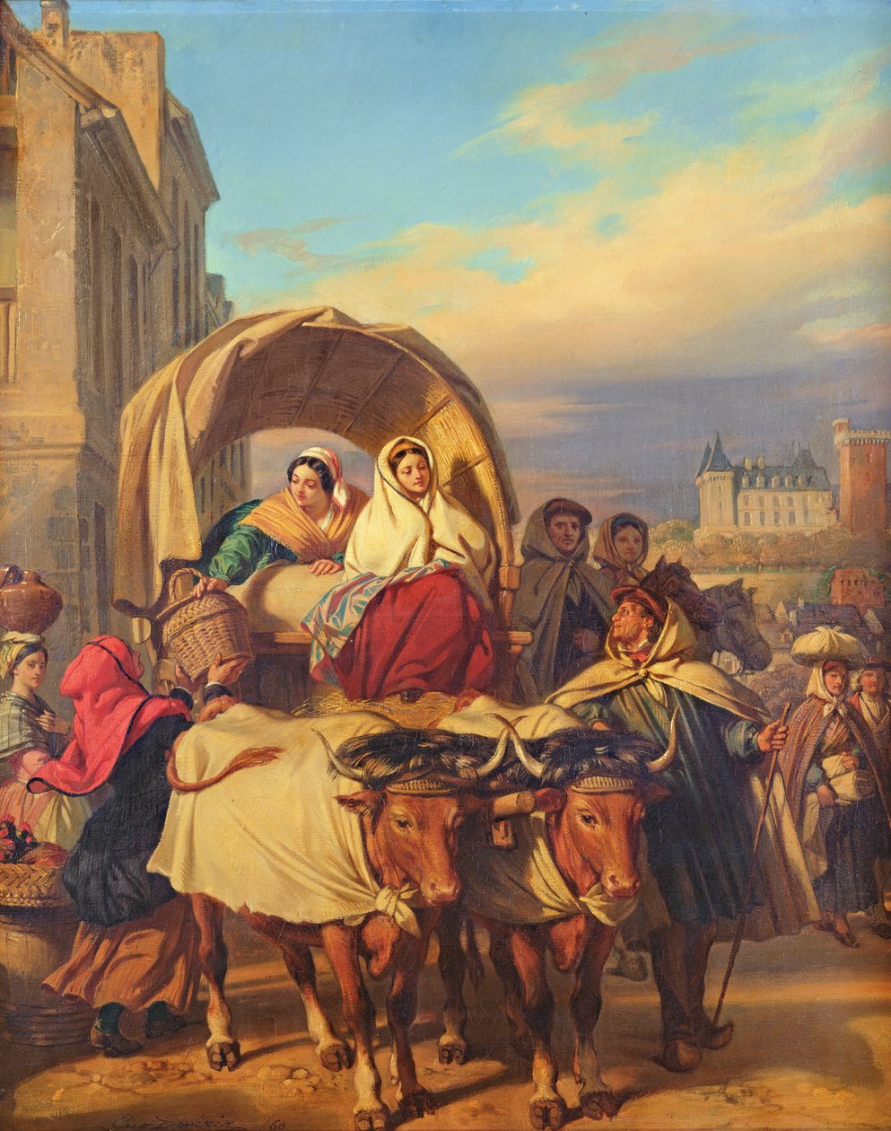 Regreso al mercado de Pau, 1860 de Eugene Deveria