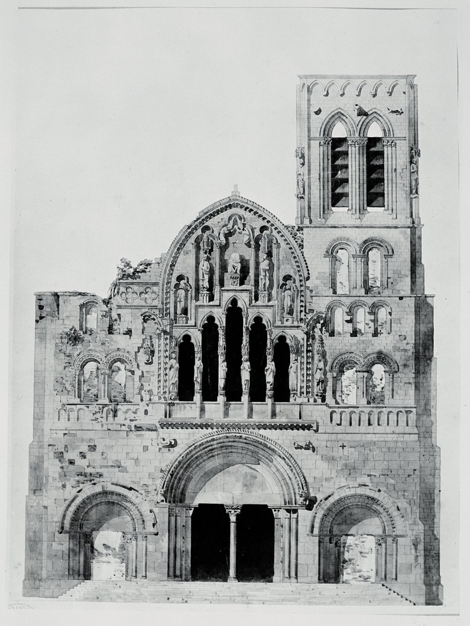 La fachada de La Madeleine de Vézelay de Eugene Emmanuel Viollet le Duc