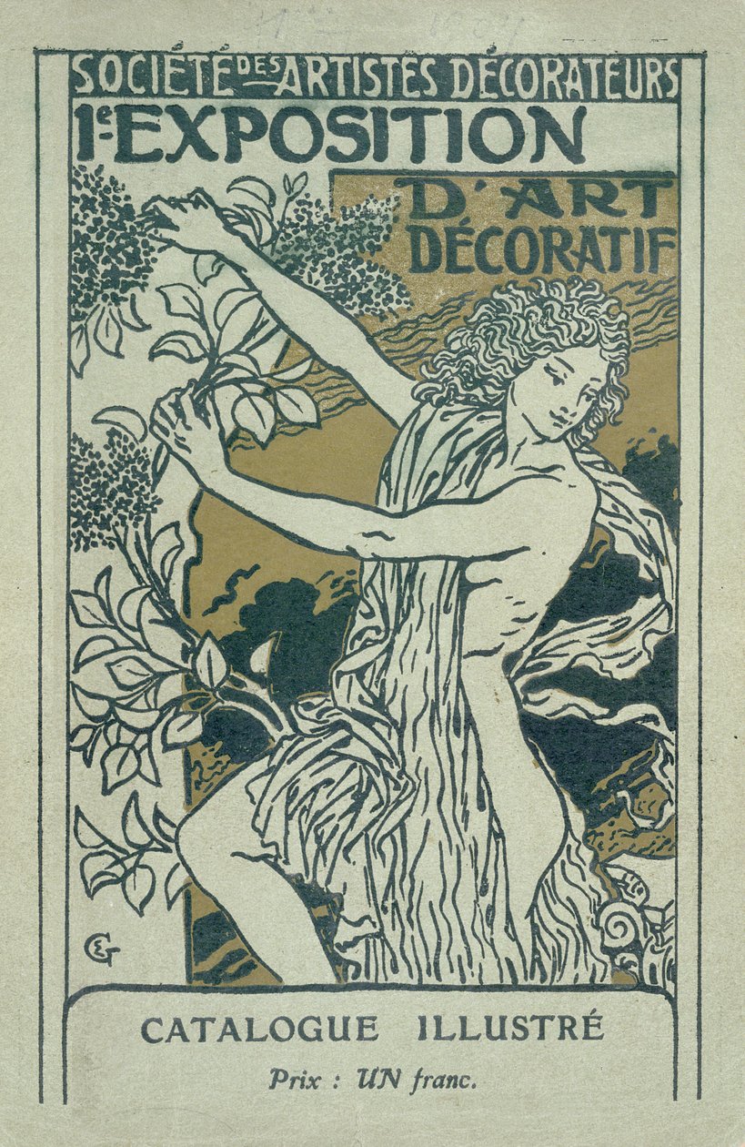 Portada del catálogo para la 1ª Exposición de Arte Decorativo en París, enero de 1901 de Eugene Grasset