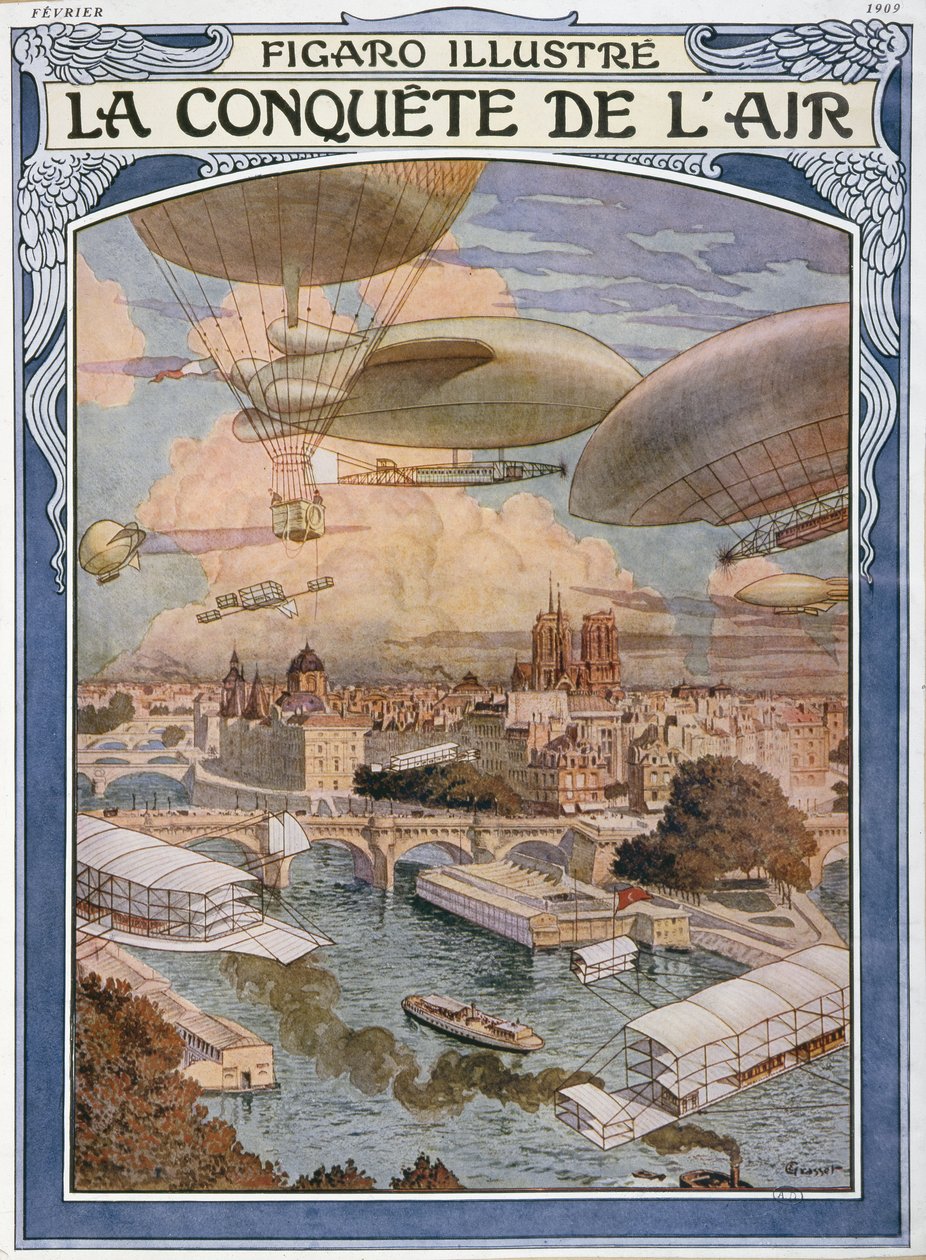 La conquista del aire, ilustración de portada para 