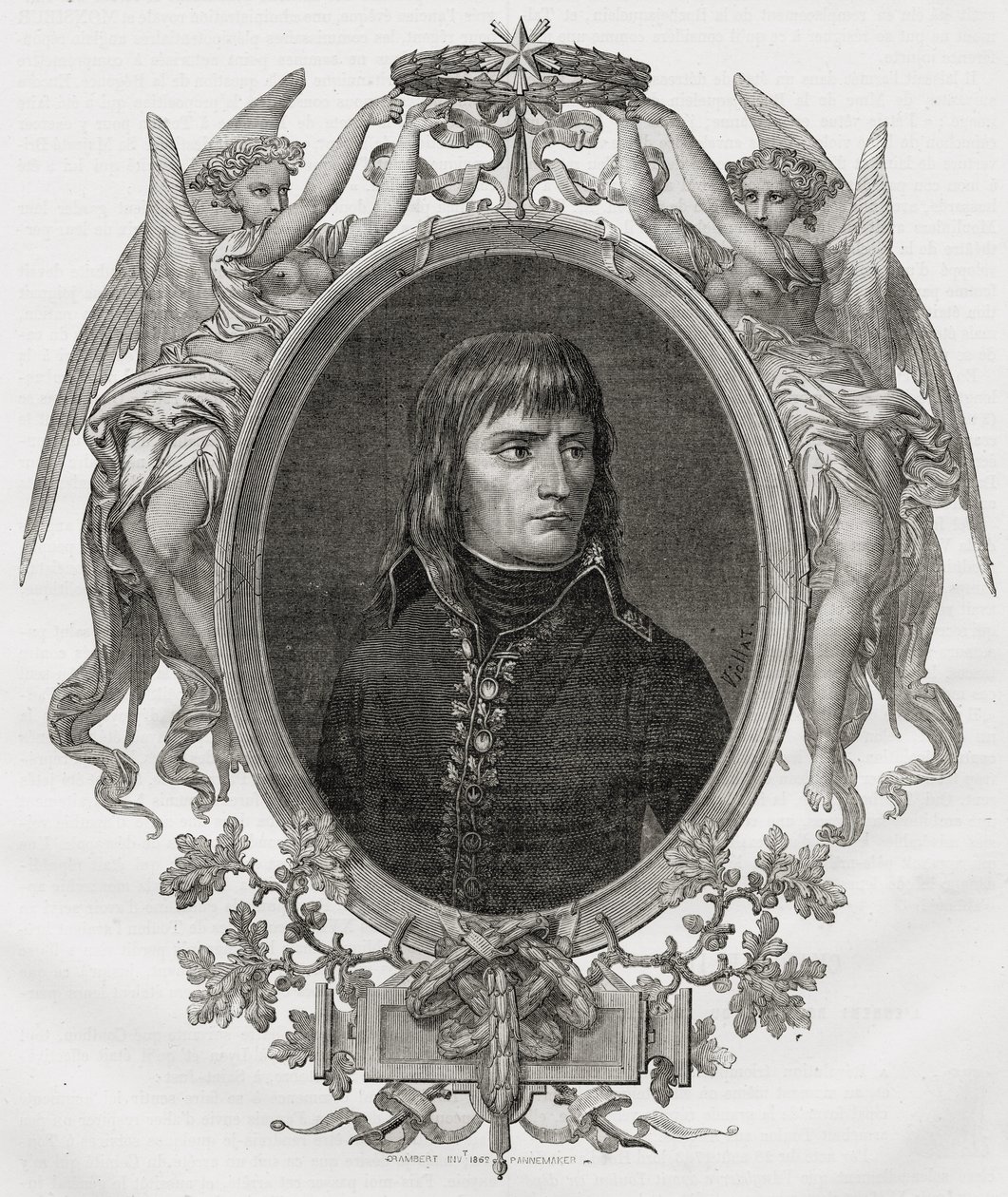 Retrato de Napoleón Bonaparte, grabado por Stephane Pannemaker de Eugene Joseph Viollat