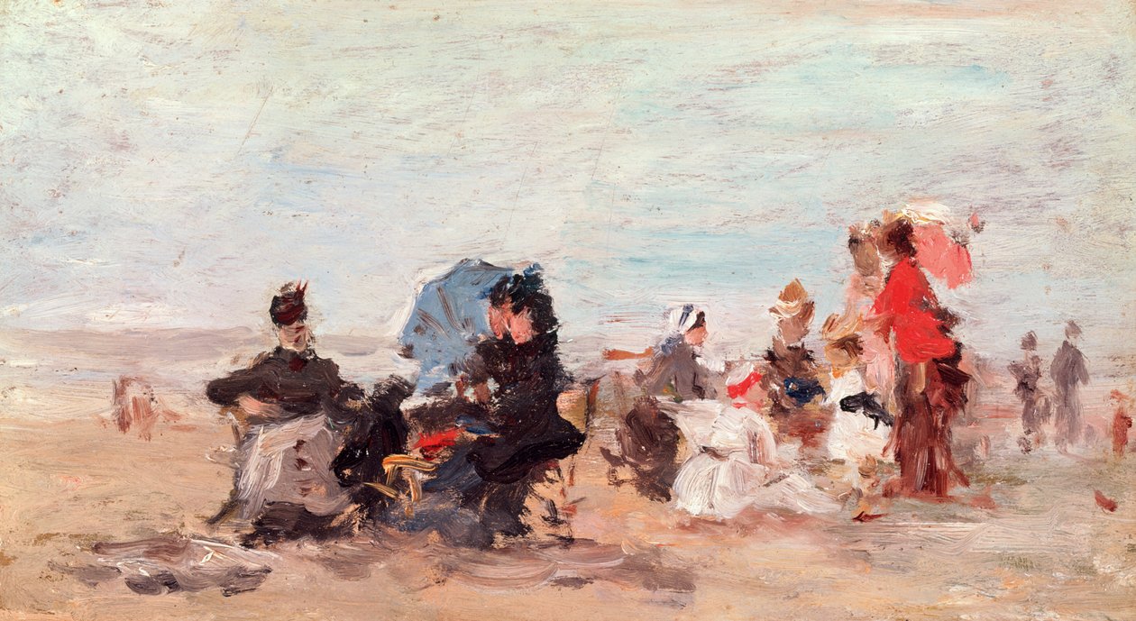 Playa cerca de Deauville, c.1924 de Eugene Louis Boudin
