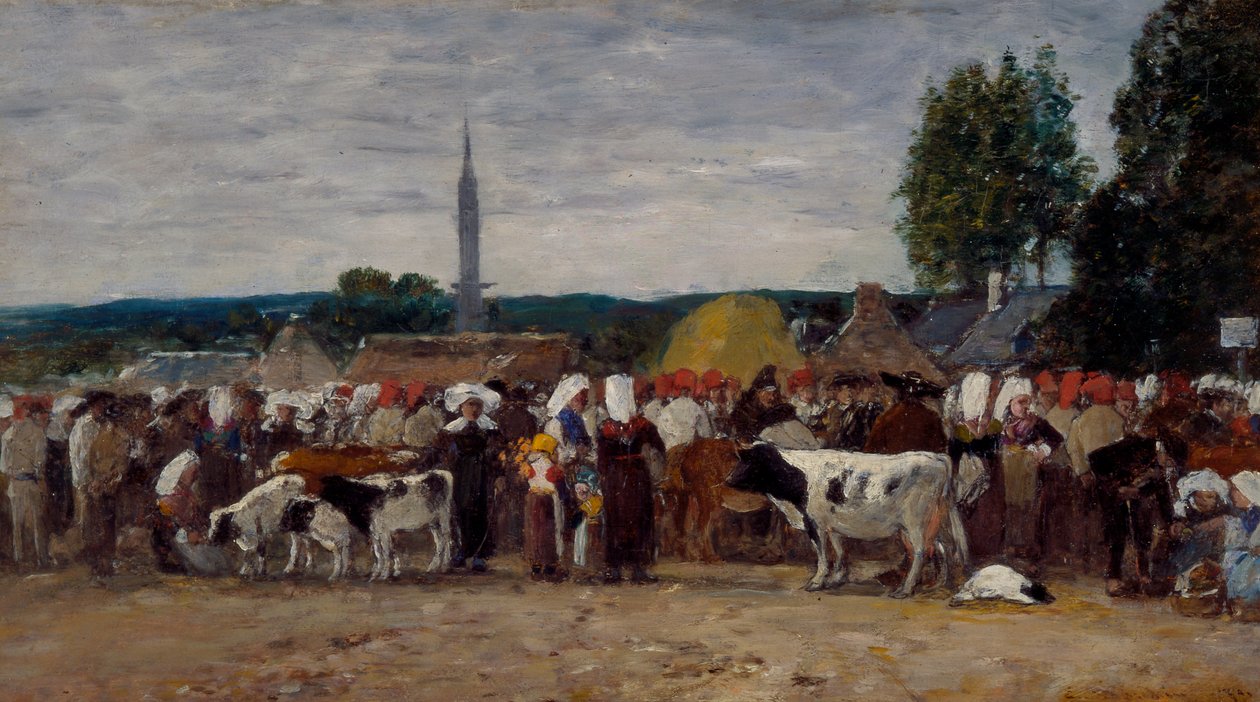 Feria en Bretaña, 1874 de Eugene Louis Boudin