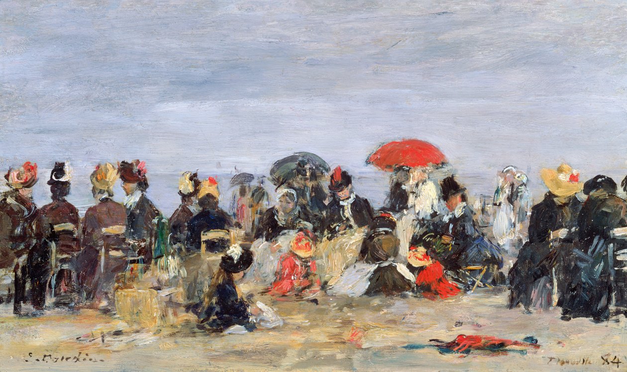 Figuras en una playa, 1884 de Eugene Louis Boudin