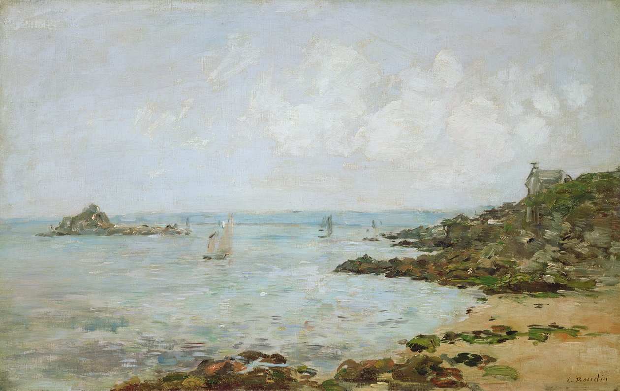 La bahía de Douarnenez e Ile Tristan de Eugene Louis Boudin