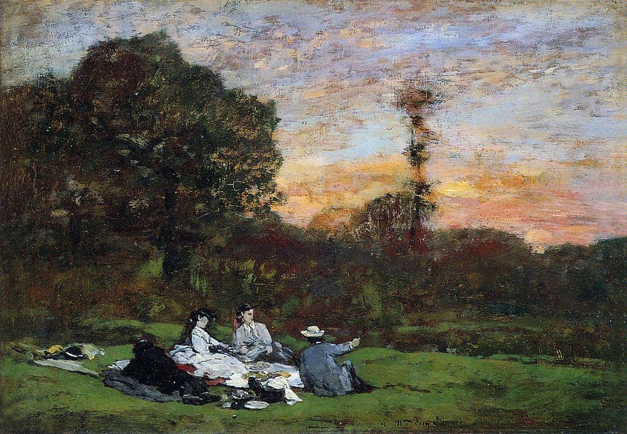 La familia Manet de picnic, 1866 de Eugene Louis Boudin