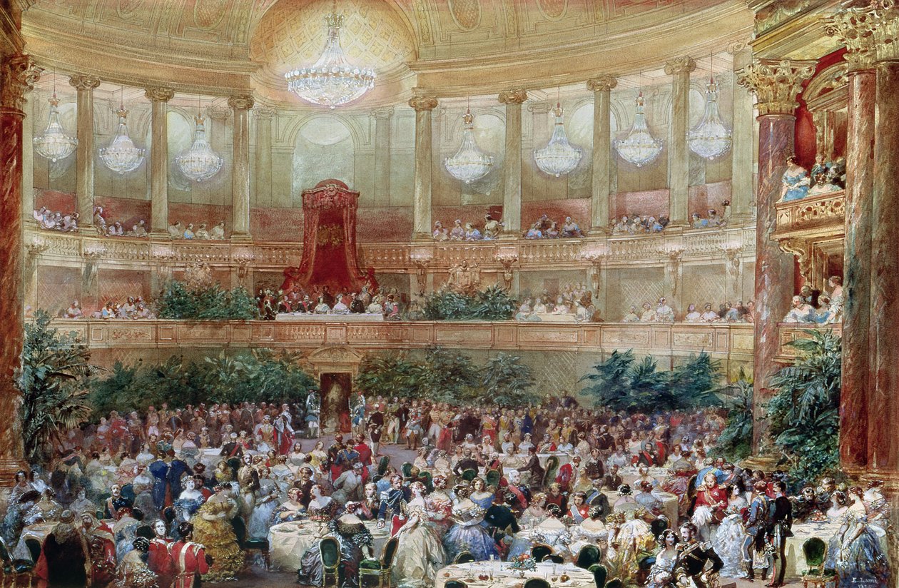 Cena en la Salle des Spectacles en Versalles, 1854 de Eugene Louis Lami