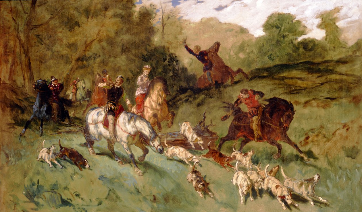 María Estuardo cazando de Eugene Louis Lami