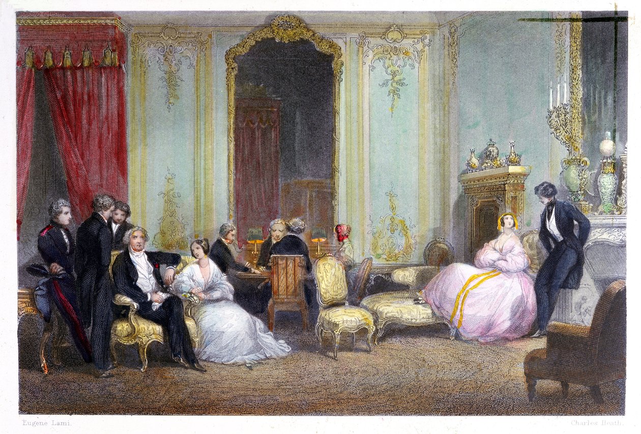 Una familia en un interior, 1842 de Eugene Louis Lami
