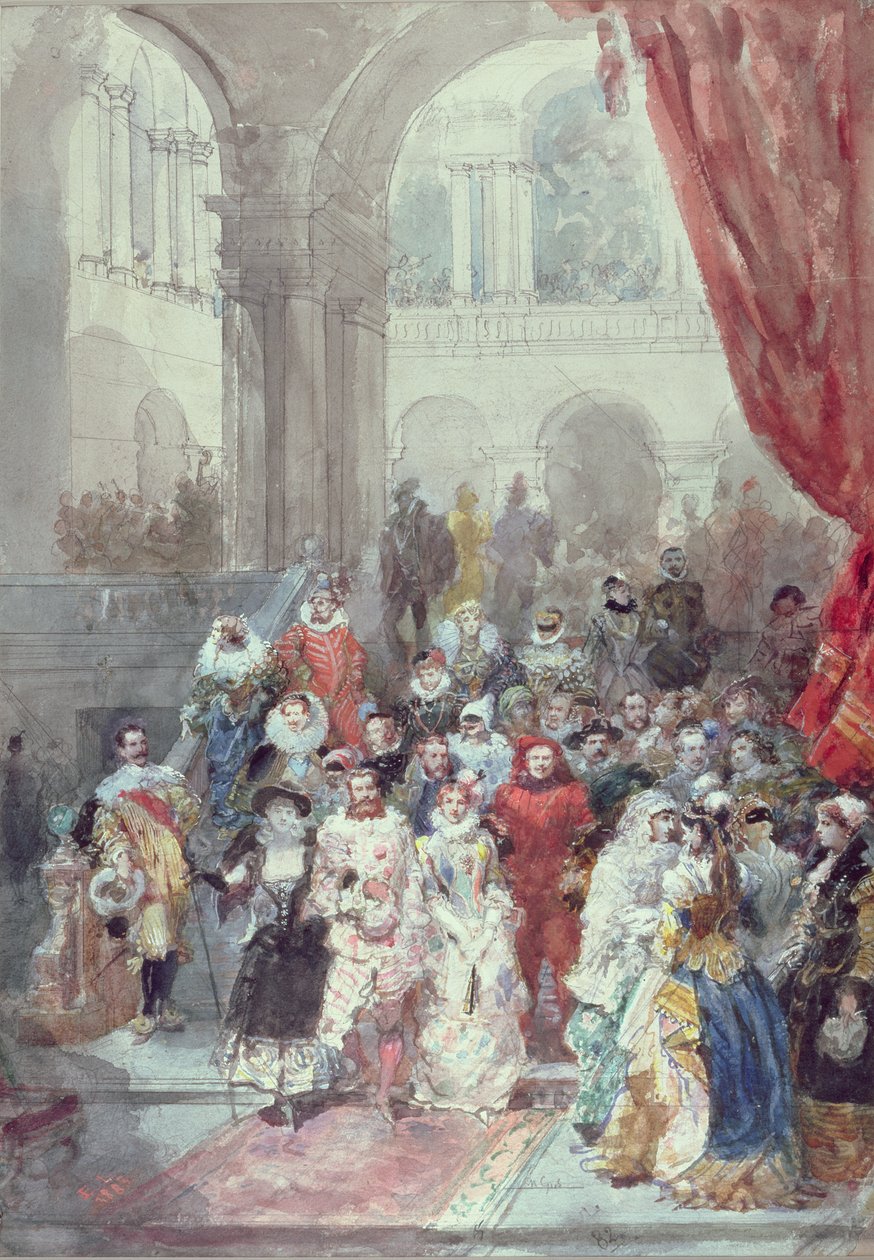 Estudio para un baile de disfraces dado por la Princesa de Sagan de Eugene Louis Lami