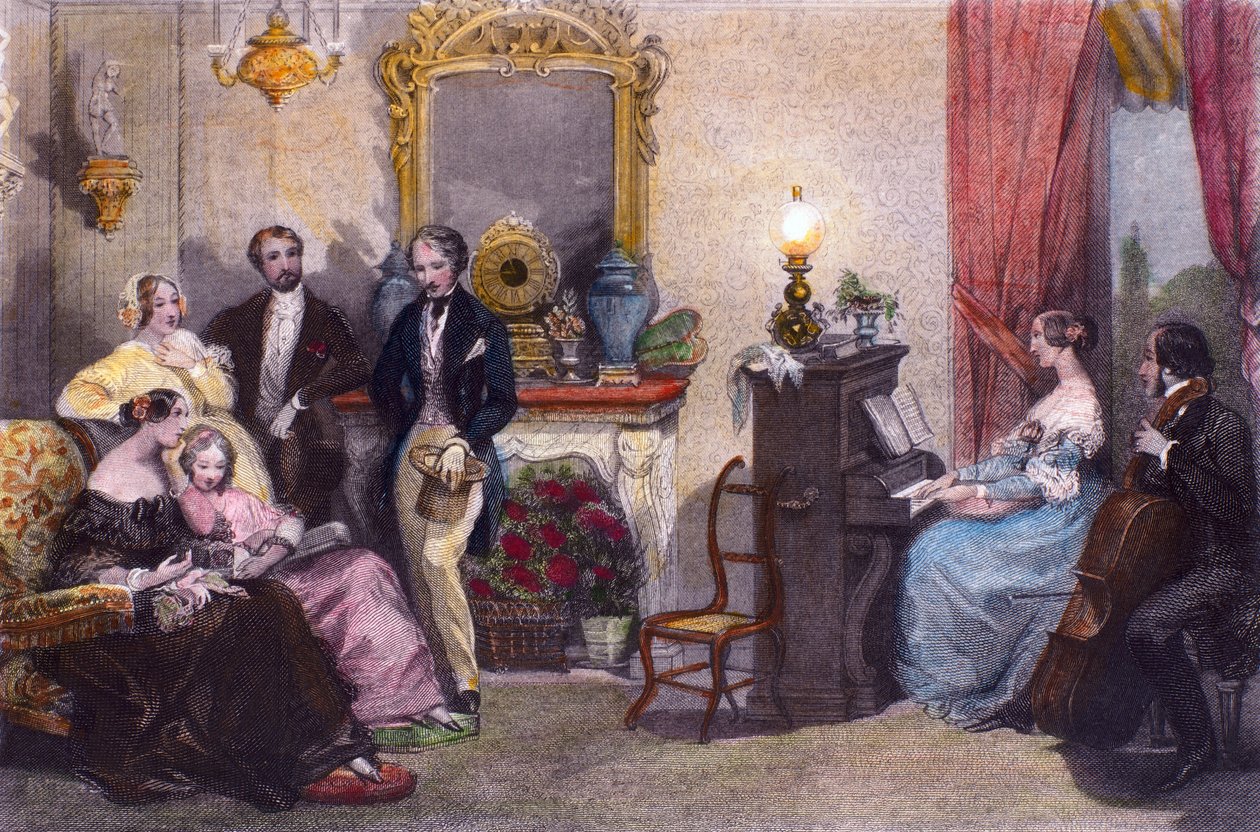 Concierto Familiar, Escena de En Verano en París de Jules Janin de Eugene Louis Lami