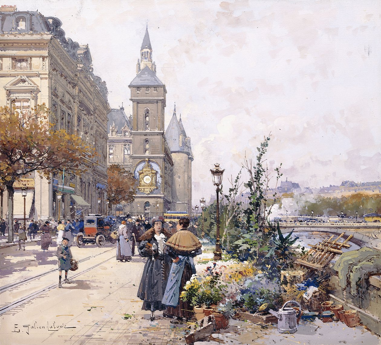 El Muelle de las Flores y el Hotel de Eugene Galien Laloue