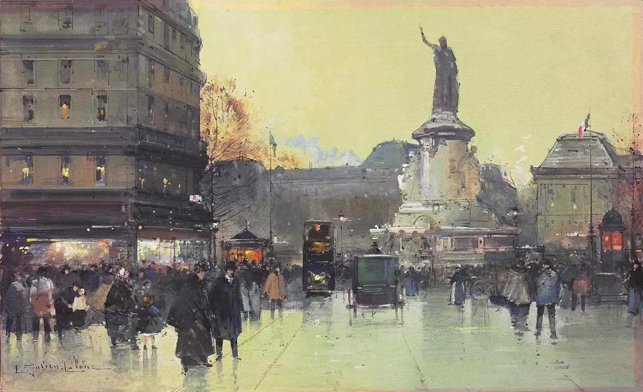 Place de la Republique, París de Eugene Galien Laloue