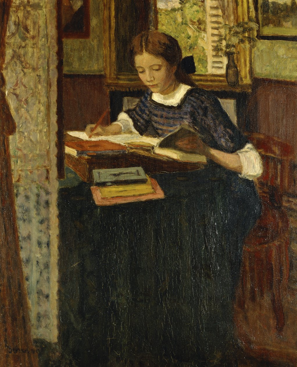 Chica escribiendo de Eugene Antoine Durenne