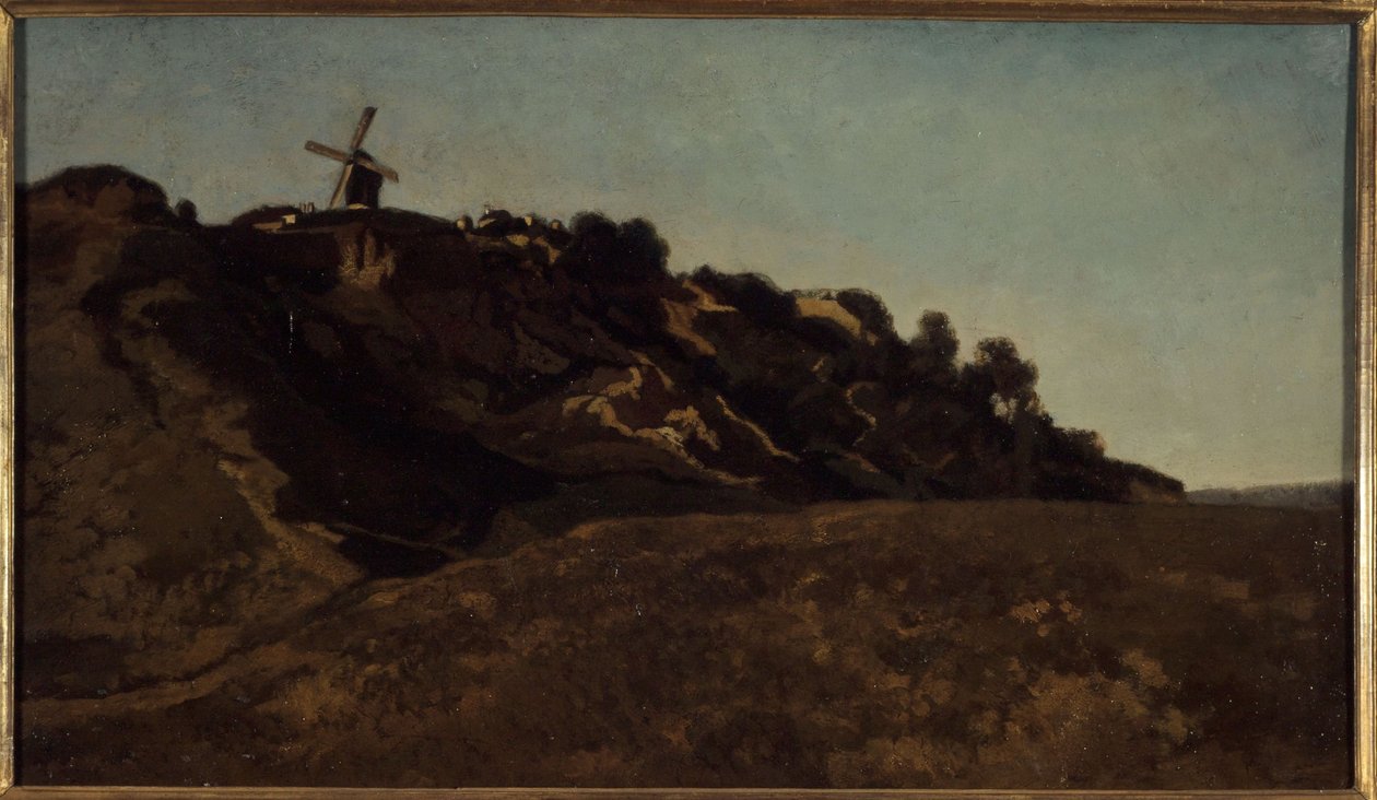 Vista de Montmartre, hacia 1848 (pintura) de Eugene Antoine Samuel Lavieille