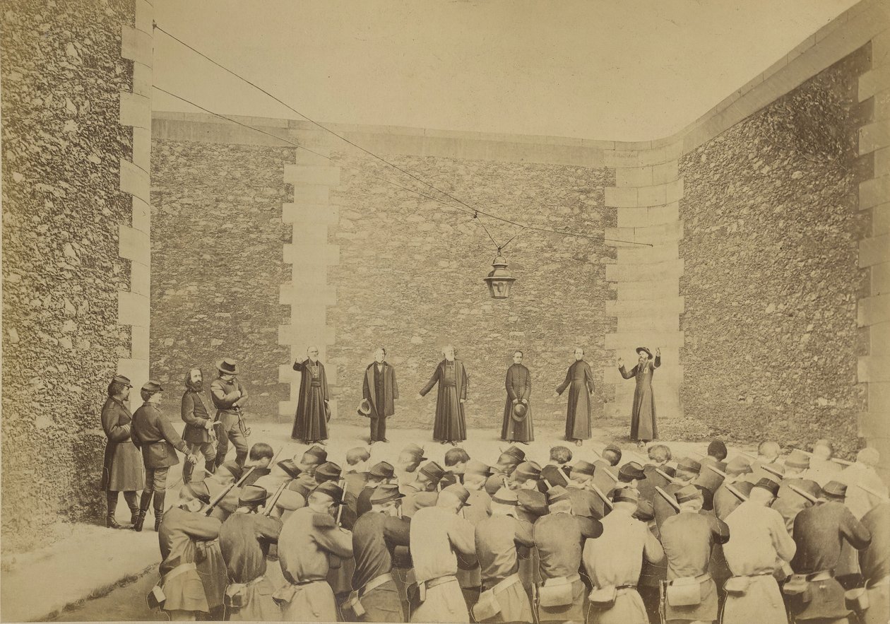Ejecución de los Rehenes, prisión de la Roquette, el 24 de mayo de 1871 de Eugene Appert
