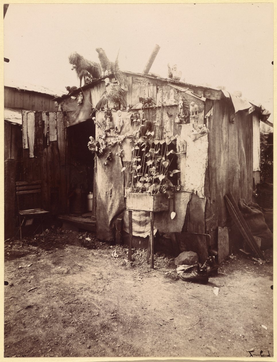 Casa de un trapero de Eugène Atget