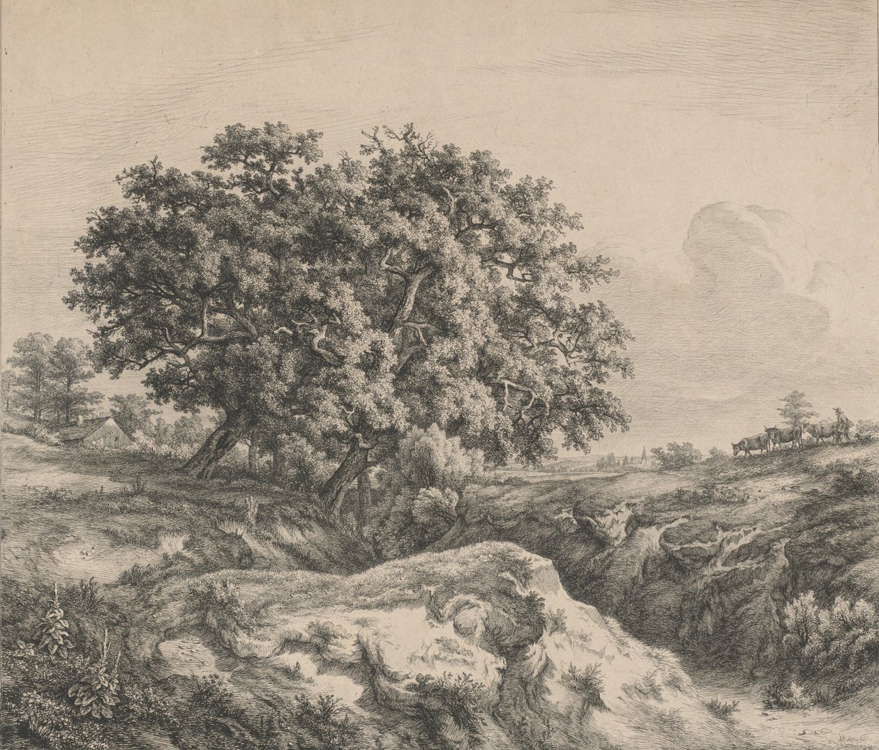 El Roble en el Barranco, 1845 de Eugene Bléry