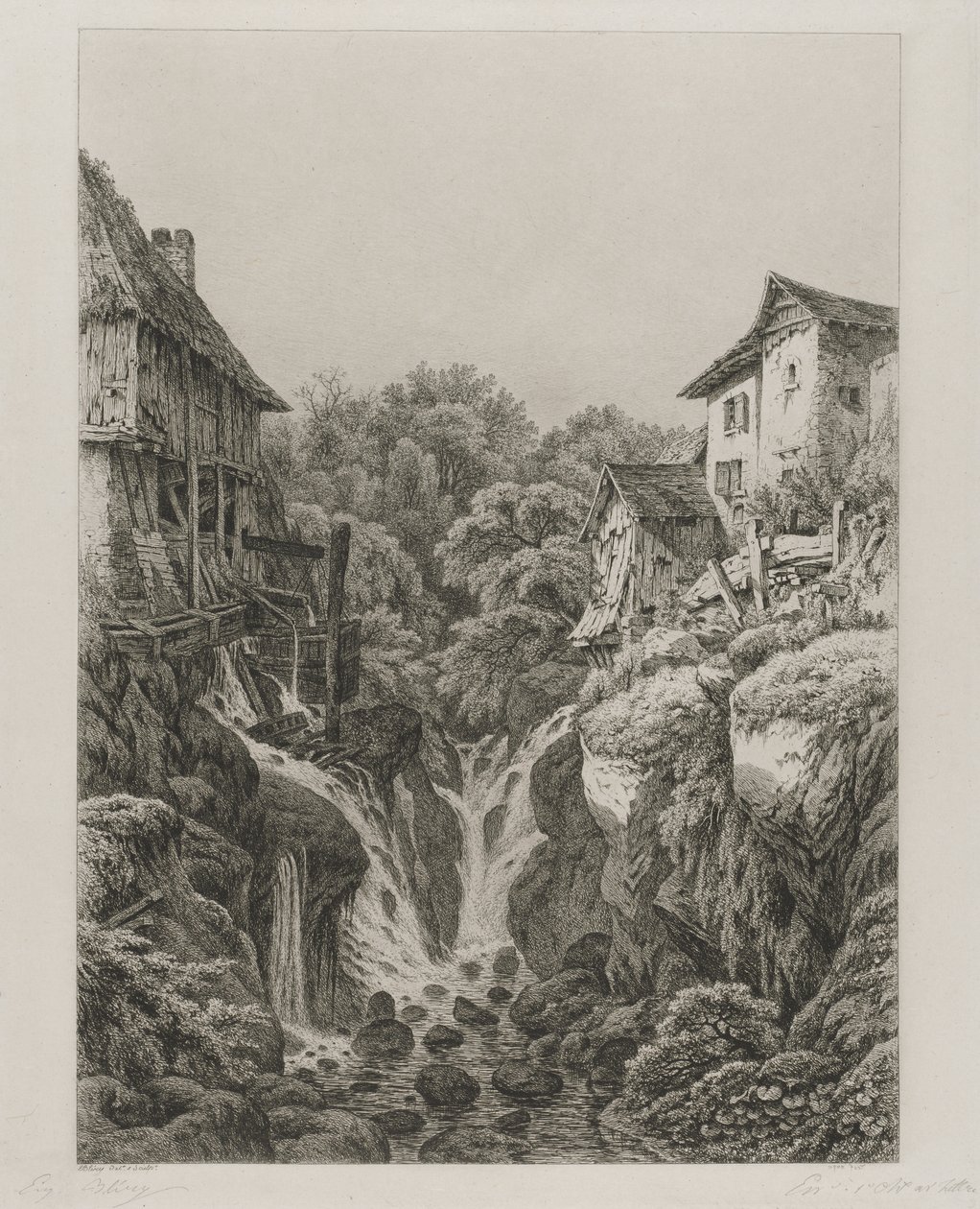 El Molino y la Cascada de Grésy cerca de Aix-les-Bains de Eugene Bléry