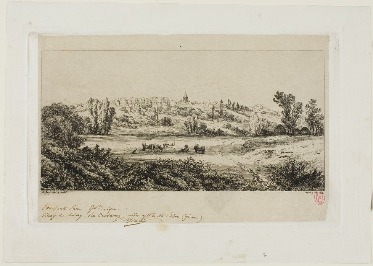 Vista del pueblo de Limay de Eugene Bléry