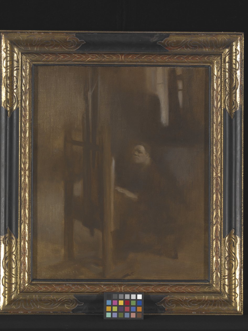 Artista en su caballete (óleo sobre lienzo) de Eugène Carrière