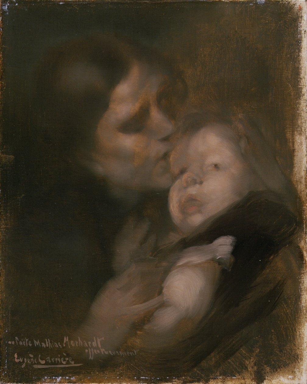 Madre e hijo (óleo sobre lienzo) de Eugène Carrière