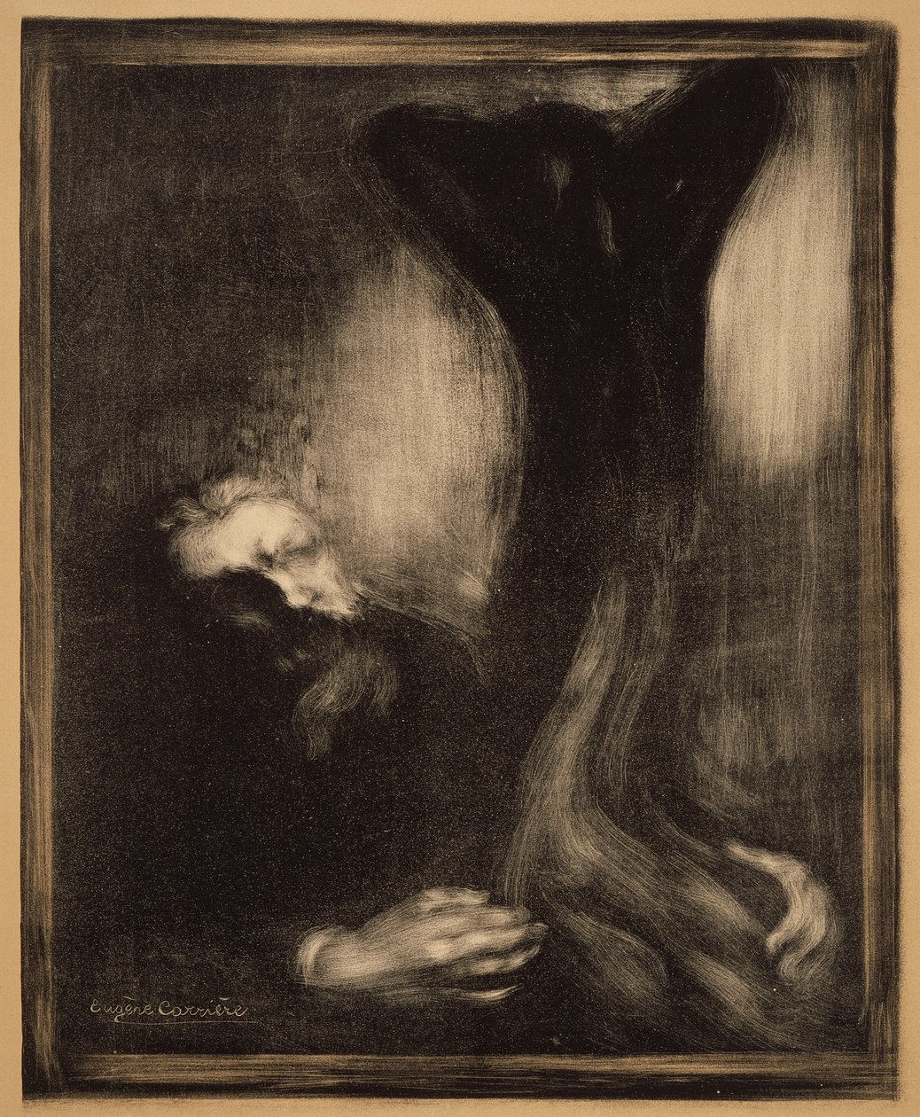 Rodin esculpiendo de Eugène Carrière