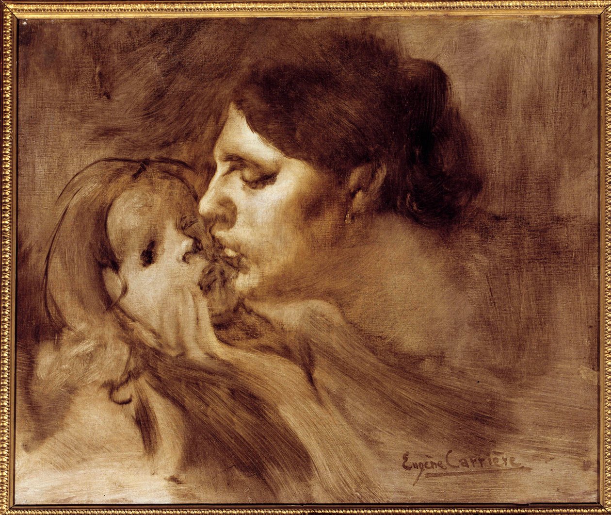 El beso maternal de Eugène Carrière