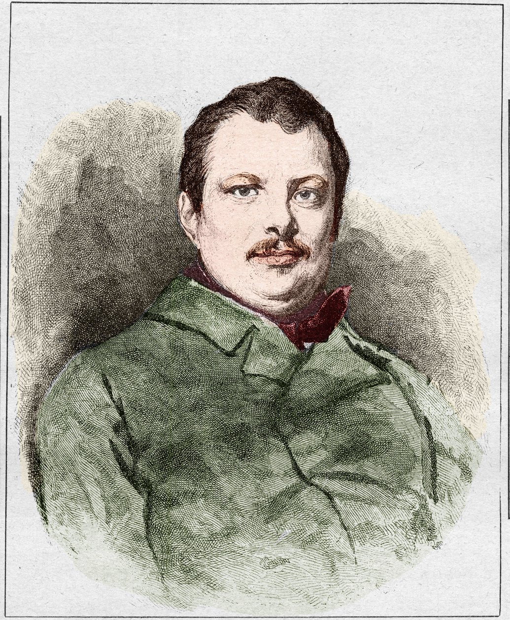 Retrato de Honore Balzac en 1830 (1799 - 1850), escritor francés. Grabado de Eugene Chiquet. de Eugene Chiquet